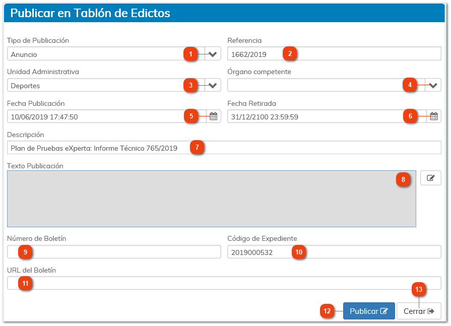 2.3.1.10. Publicar en Tablón