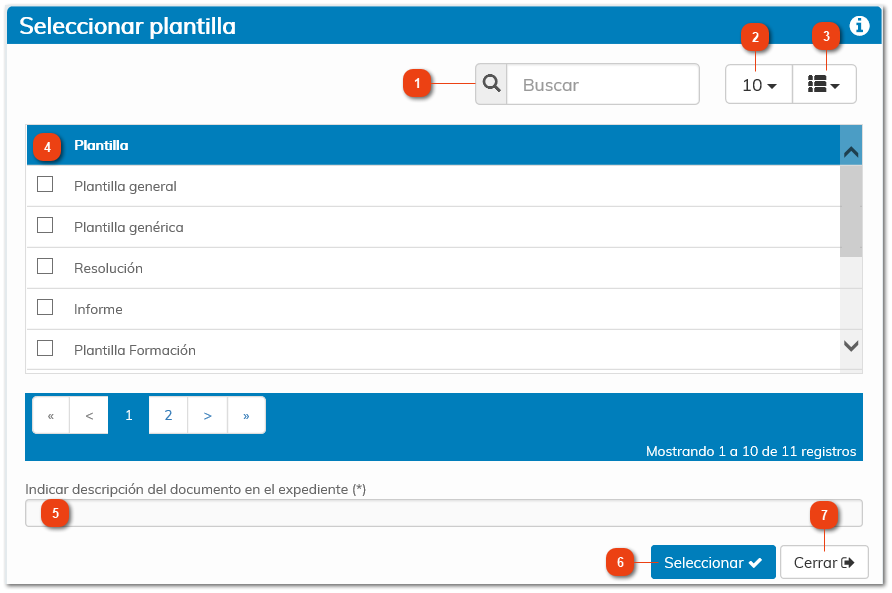 Seleccionar Plantilla